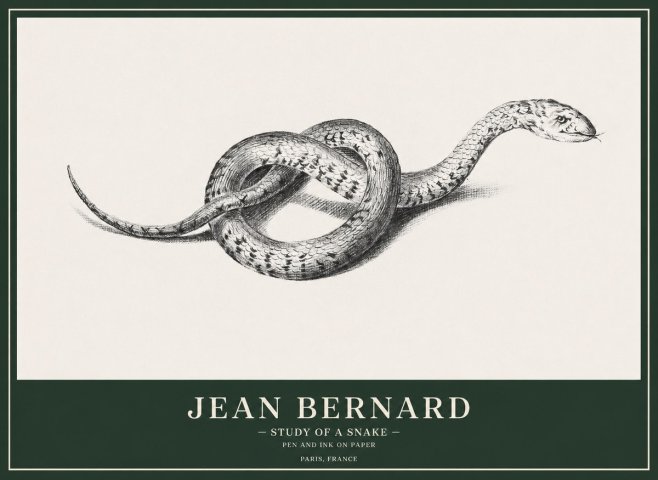 Jean Bernard Study of a Snake No1 - Poszter