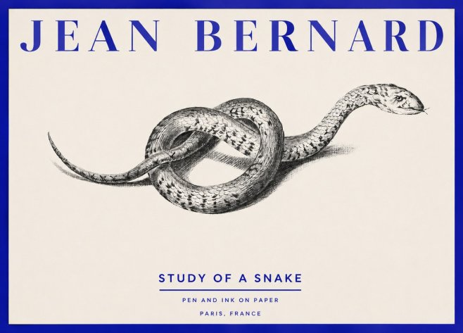 Jean Bernard Study of a Snake No2 - Poszter