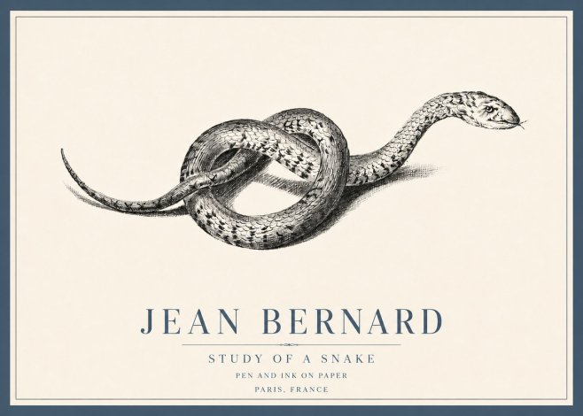 Jean Bernard Study of a Snake No4 - Poszter
