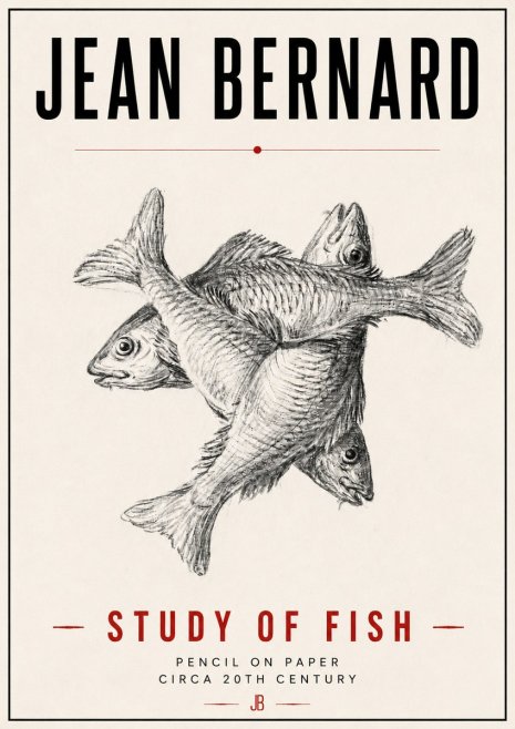 Jean Bernard Study of Fish No6 - Poszter