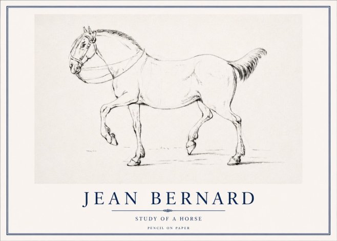 Jean Bernard Study of a Horse XVI No3 - Poszter