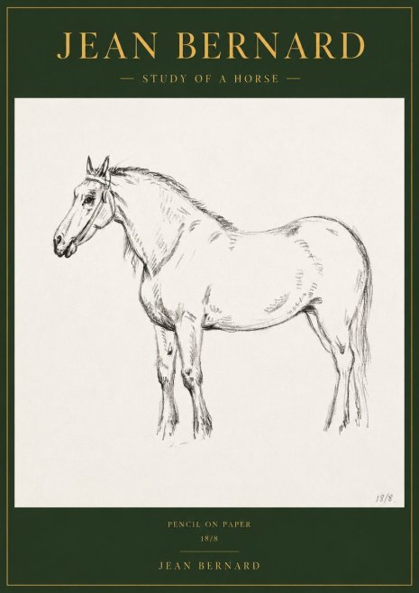 Jean Bernard Study of a Horse XVII No3 - Poszter