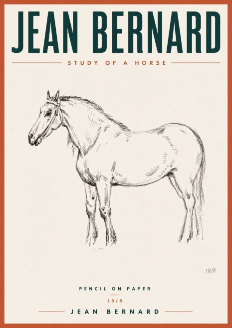 Jean Bernard Study of a Horse XVII No6 - Poszter