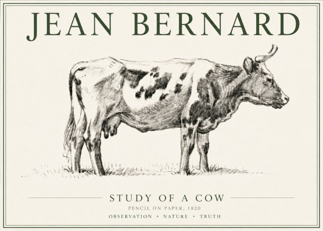 Jean Bernard Study of a Cow XX No6 - Poszter