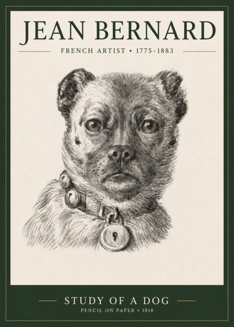 Jean Bernard Study of a Dog IV No3 - Poszter
