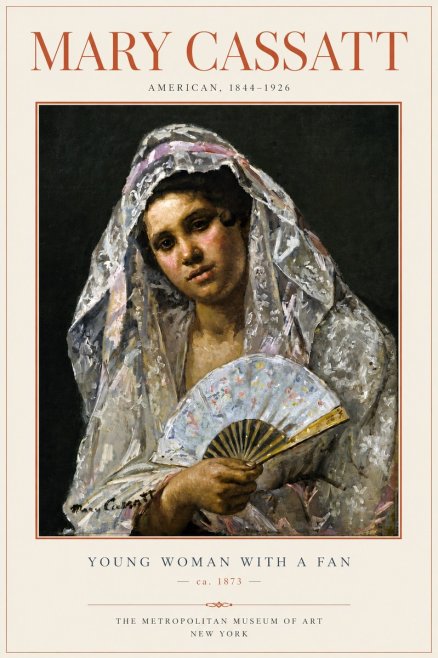 Mary Cassatt Young Woman with a Fan II No4 - Poszter