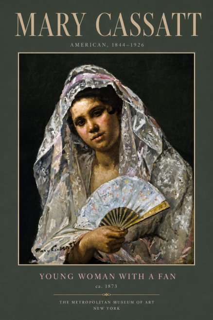 Mary Cassatt Young Woman with a Fan II No5 - Poszter