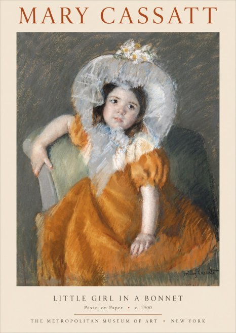 Mary Cassatt Little Girl in a Bonnet No1 - Poszter