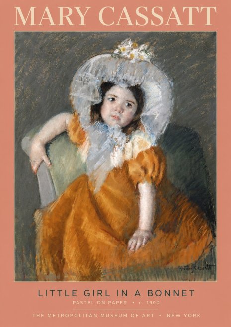 Mary Cassatt Little Girl in a Bonnet No2 - Poszter