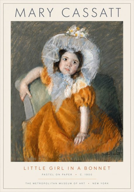 Mary Cassatt Little Girl in a Bonnet No3 - Poszter