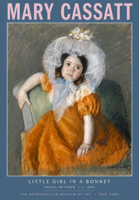 Mary Cassatt Little Girl in a Bonnet No5 - Poszter