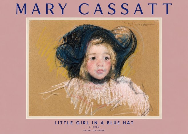 Mary Cassatt Little Girl in a Blue Hat No2 - Poszter