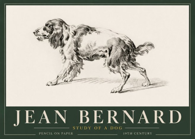 Jean Bernard Study of a Dog V No3 - Poszter