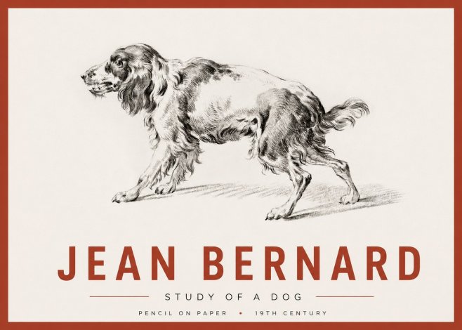 Jean Bernard Study of a Dog V No4 - Poszter