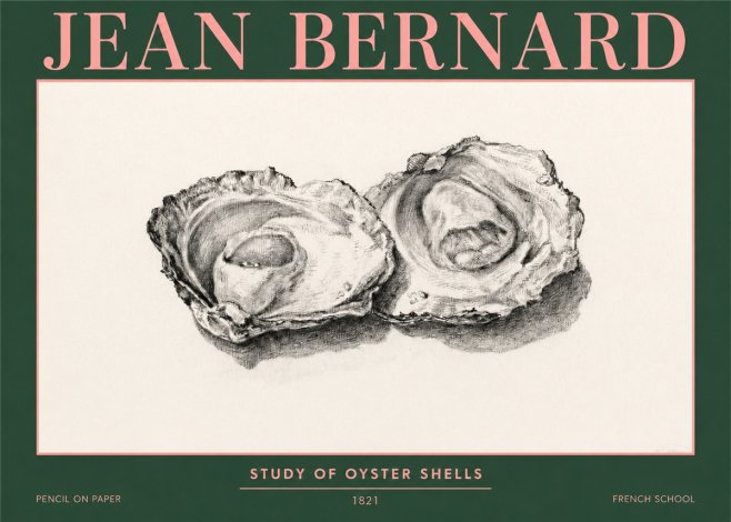 Jean Bernard Study of Oyster Shells No3 - Poszter