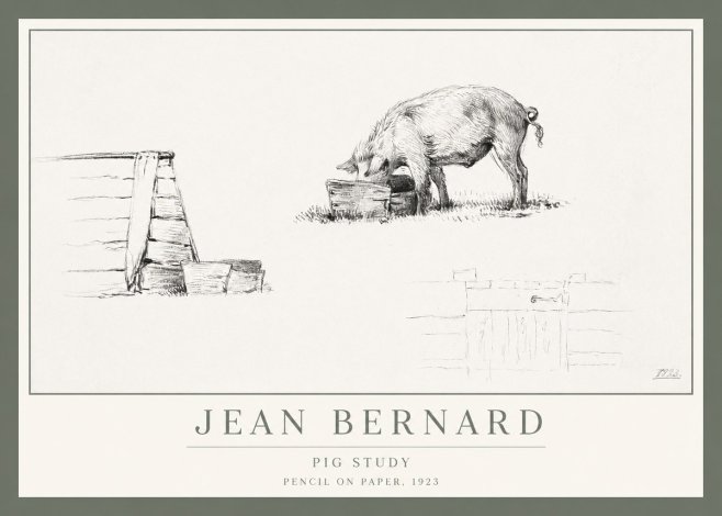 Jean Bernard Pig Study No1 - Poszter