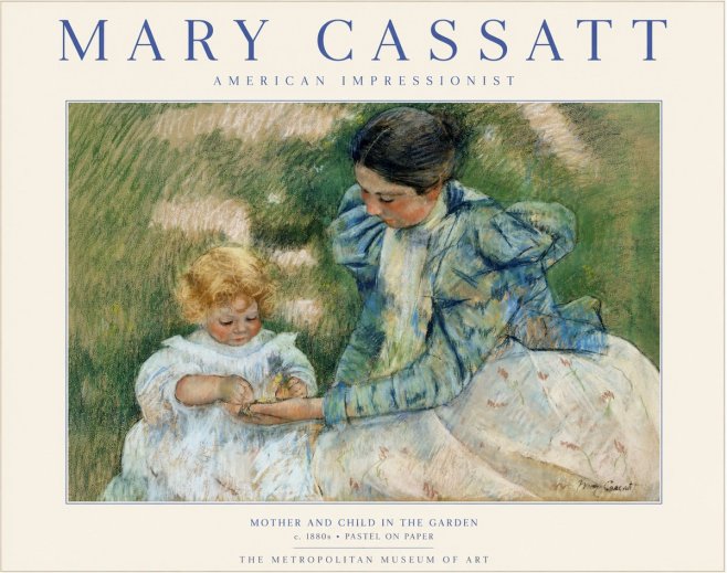 Mary Cassatt Mother and Child in the Garden No1 - Poszter