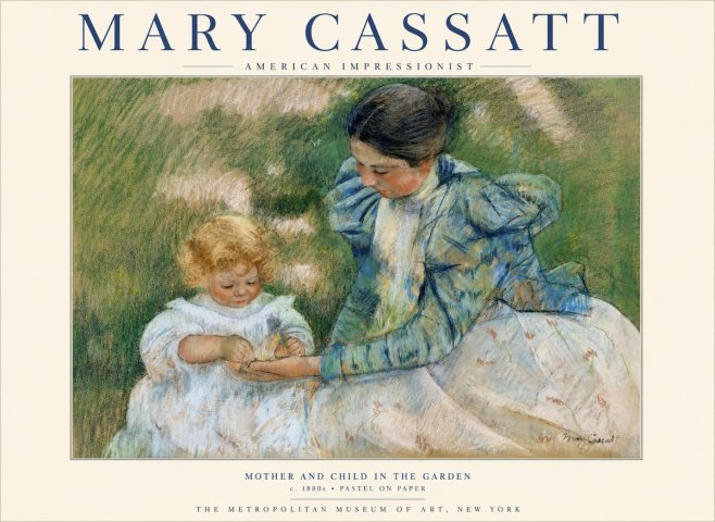 Mary Cassatt Mother and Child in the Garden No3 - Poszter