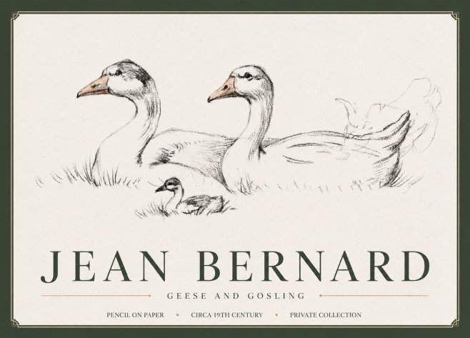 Jean Bernard Study of Geese No6 - Poszter