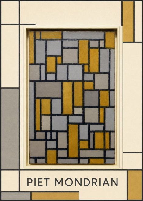 Piet Mondrian Composition in Grey and Yellow No1 - Poszter