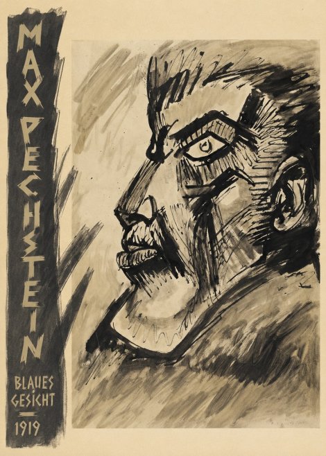Max Pechstein Blaues Gesicht No2 - Poszter