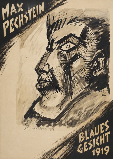 Max Pechstein Blaues Gesicht No4 - Poszter
