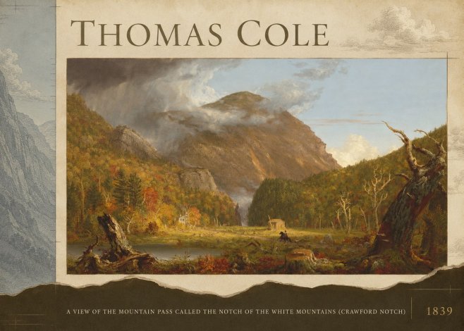 Thomas Cole A View of the Mountain Pass Called the Notch of the White Mountains (Crawford Notch) II No6 - Poszter