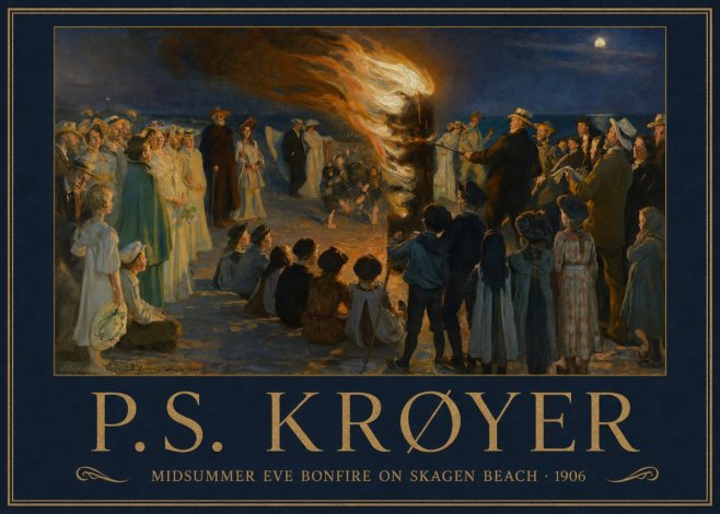 P.S. Krøyer Midsummer Eve Bonfire on Skagen Beach · 1906 No1 - Poszter