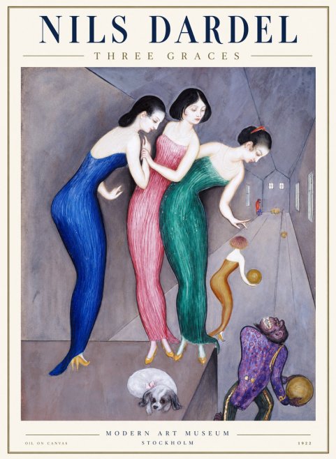 Nils Dardel Three Graces No1 - Poszter