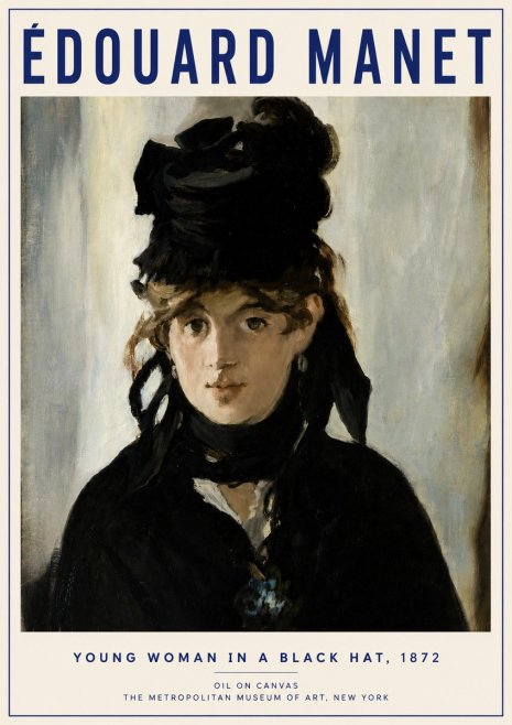 Édouard Manet Young Woman in a Black Hat, 1872 No3 - Poszter