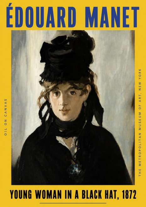 Édouard Manet Young Woman in a Black Hat, 1872 No4 - Poszter