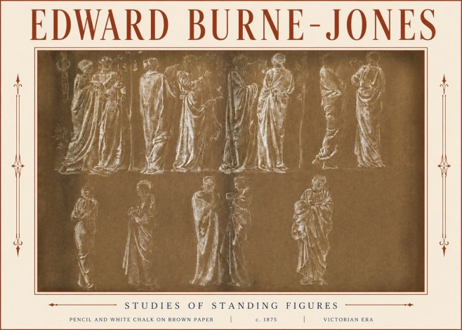 Edward Burne-Jones Studies of Standing Figures No4 - Poszter