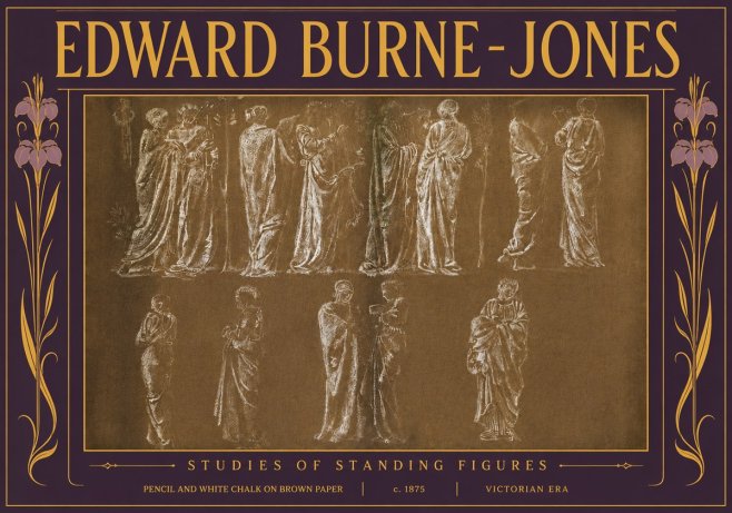 Edward Burne-Jones Studies of Standing Figures No5 - Poszter