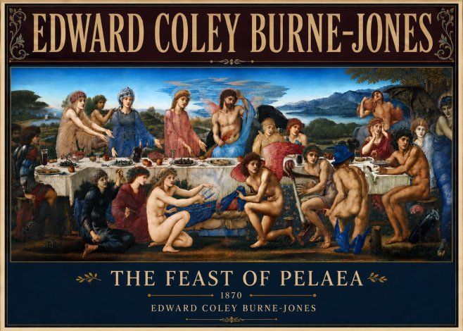 Edward Burne-Jones The Feast of Pelaea No4 - Poszter