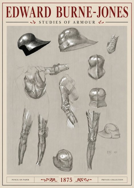 Edward Burne-Jones Studies of Armour No6 - Poszter