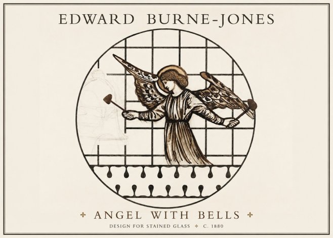 Edward Burne-Jones Angel with Bells (Study) No2 - Poszter