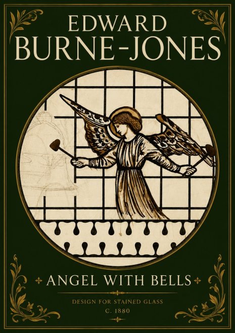 Edward Burne-Jones Angel with Bells (Study) No5 - Poszter