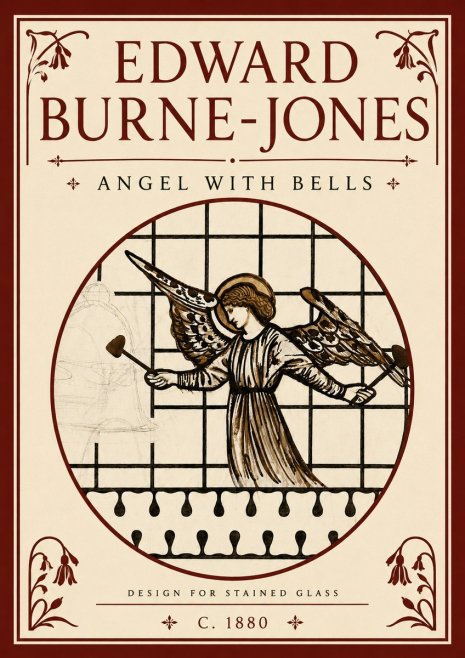 Edward Burne-Jones Angel with Bells (Study) No6 - Poszter