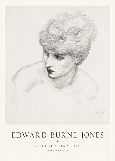 Edward Burne-Jones Study of a Head No1 - Poszter