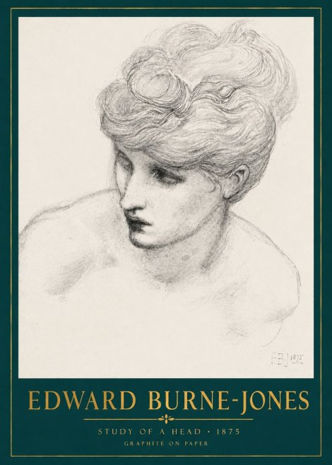 Edward Burne-Jones Study of a Head No2 - Poszter