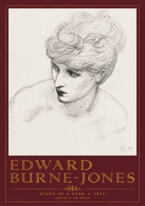 Edward Burne-Jones Study of a Head No4 - Poszter