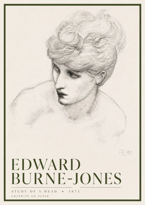 Edward Burne-Jones Study of a Head No6 - Poszter