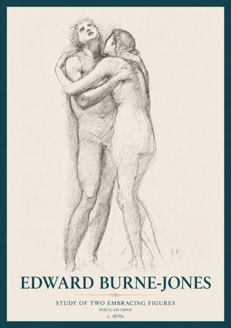 Edward Burne-Jones Study of Two Embracing Figures No3 - Poszter