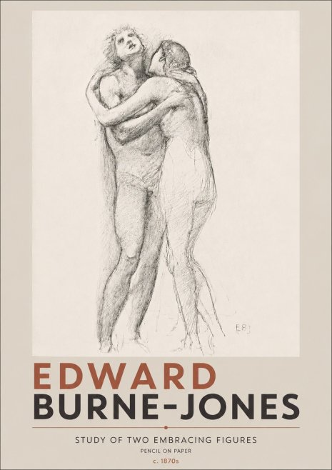 Edward Burne-Jones Study of Two Embracing Figures No4 - Poszter