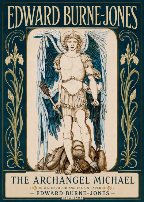 Edward Burne-Jones The Archangel Michael No6 - Poszter