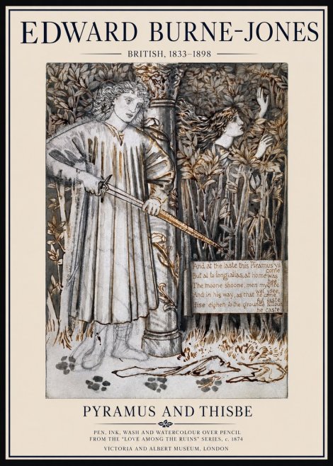 Edward Burne-Jones Pyramus and Thisbe No1 - Poszter