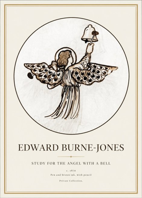 Edward Burne-Jones Study for the Angel with a Bell No1 - Poszter
