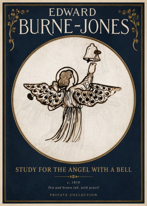 Edward Burne-Jones Study for the Angel with a Bell No2 - Poszter
