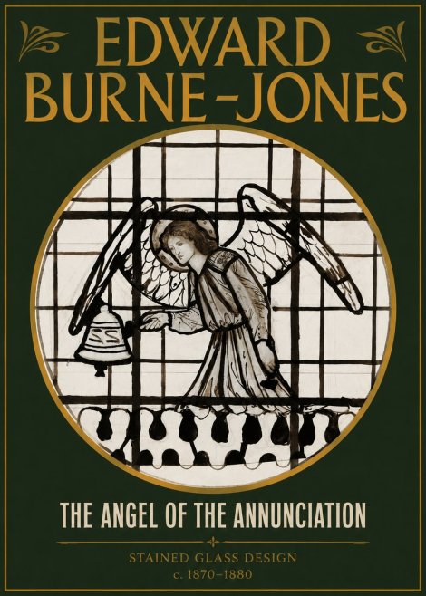 Edward Burne-Jones The Angel of the Annunciation (Stained Glass Design) No2 - Poszter