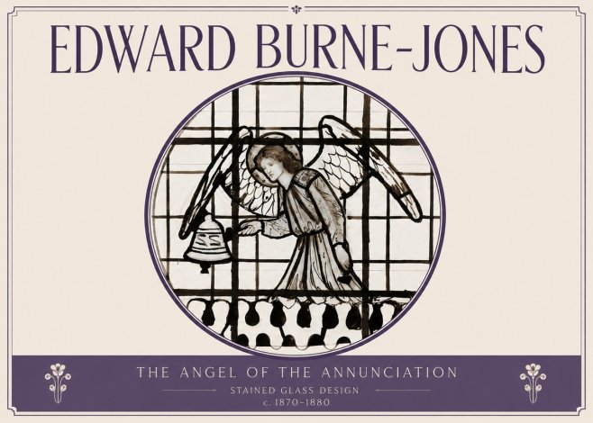 Edward Burne-Jones The Angel of the Annunciation (Stained Glass Design) No3 - Poszter